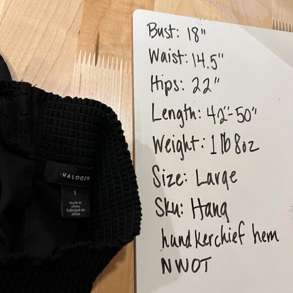 Halogen Pleated High Neck Sleeveless Handkerchief Dress Black Size Large NWOT - Picture 10 of 10